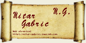 Mitar Gabrić vizit kartica